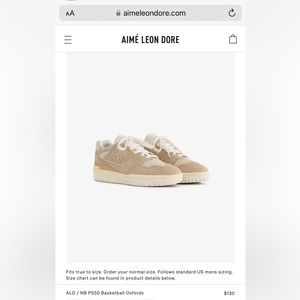 Brand new Aime Leon Dore New Balance p550 basketball oxfords